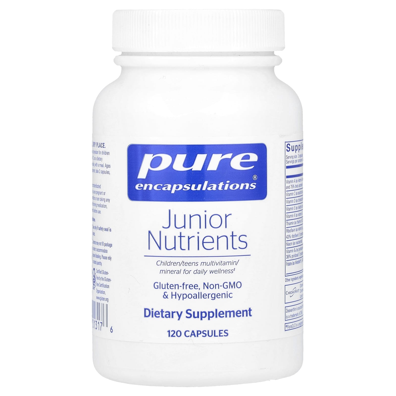 Pure Encapsulations, Junior Nutrients, 120 Capsules UPC 766298013176 | HiLife Vitamins